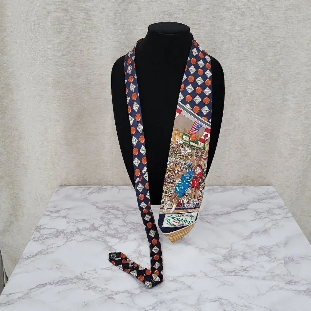 TABASCO Basketball USA vs. Canada Silk Necktie
